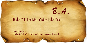 Bálinth Adrián névjegykártya