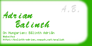 adrian balinth business card
