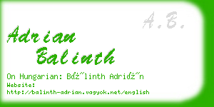 adrian balinth business card